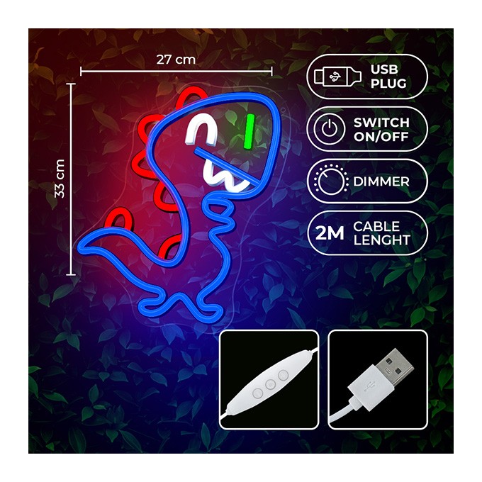 Neon PLEXI LED JURASSIC BABY DINO blue FLNJ01 Forever Light