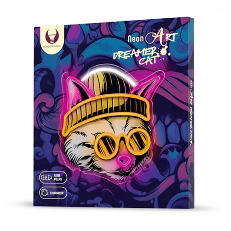 Neon ART LED CAT DREAMER multicolor FLA04 Forever Light Neon ART LED CAT DREAMER multicolor FLA04 Forever Light