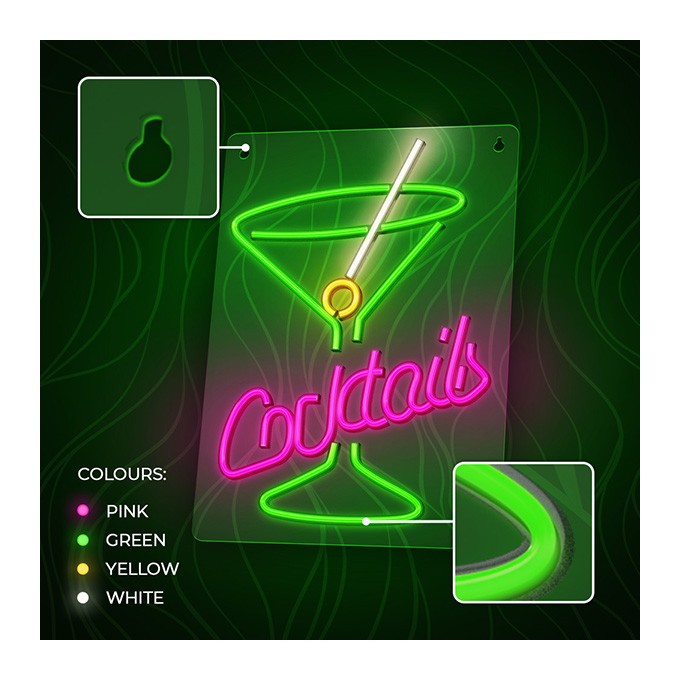 Neon PLEXI LED COCKTAILS pink green FPNE02X Forever Light
