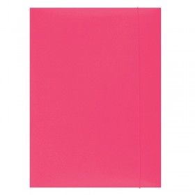 Teczka z gumką OFFICE PRODUCTS, karton, A4, 300gsm, 3-skrz., różowa