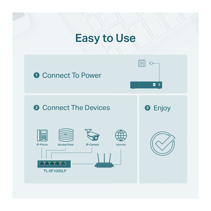 TP-LINK switch TL-SF1005LP PoE(4- porty), 100Mbps, auto MDI/MDIX