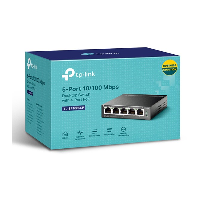TP-LINK switch TL-SF1005LP PoE(4- porty), 100Mbps, auto MDI/MDIX
