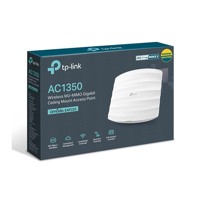 TP-LINK access point EAP225 2.4GHz i 5GHz, extender/ wzmacniacz, IPv6, PoE, 1300Mbps, zintegrowana anténa, 802.11n, 
