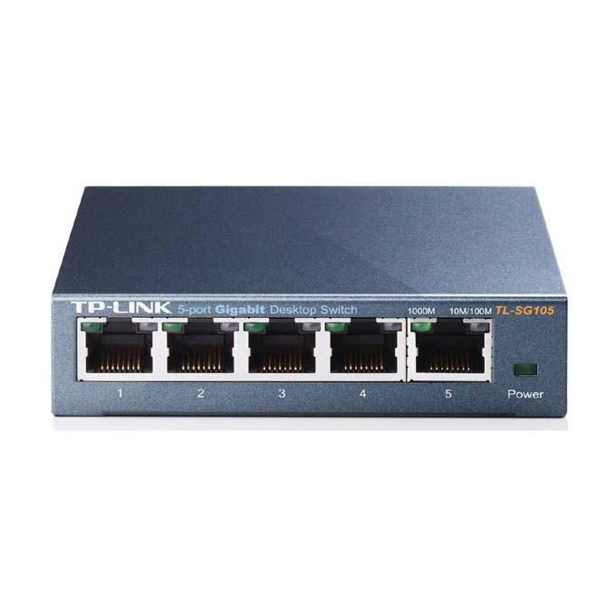 TP-LINK switch TL-SG105 1000Mbps, automatyczne uczenie się adr. MAC, auto MDI MDIX
