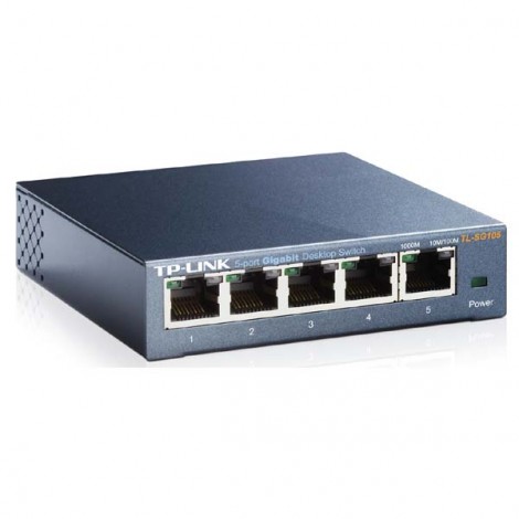 TP-LINK switch TL-SG105 1000Mbps, automatyczne uczenie się adr. MAC, auto MDI MDIX TP-LINK switch TL-SG105 1000Mbps, automatyczne uczenie się adr. MAC, auto MDI MDIX