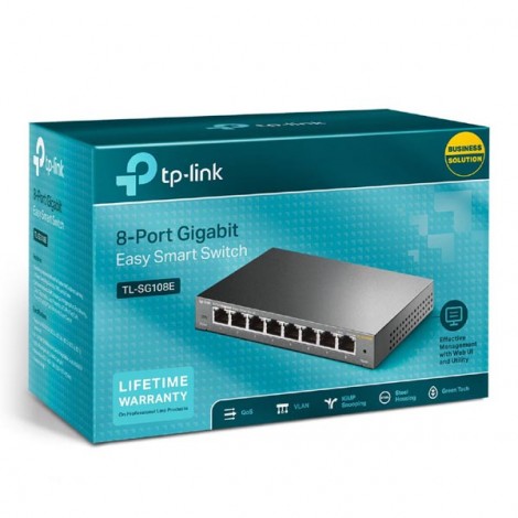 TP-LINK switch TL-SG108E 1000Mbps, monitorowanie sieci, funkcja VLAN TP-LINK switch TL-SG108E 1000Mbps, monitorowanie sieci, funkcja VLAN
