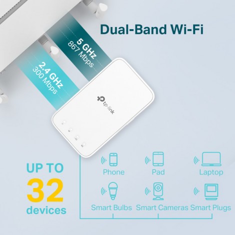 TP-LINK Przekaźnik RE300 2.4GHz i 5GHz, extender/ wzmacniacz, IPv6, 867Mbps, wbudowana anténa, 802.11ac, OneMesh TP-LINK Przekaźnik RE300 2.4GHz i 5GHz, extender/ wzmacniacz, IPv6, 867Mbps, wbudowana anténa, 802.11ac, OneMesh