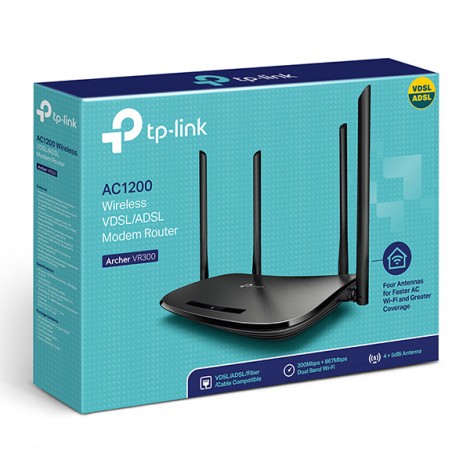 TP-LINK modem z routerem ARCHER VR300 2.4GHz i 5GHz, access point, IPv6, 1200Mbps, zewnętrzna anténa, 802.11ac, TP-LINK modem z routerem ARCHER VR300 2.4GHz i 5GHz, access point, IPv6, 1200Mbps, zewnętrzna anténa, 802.11ac,