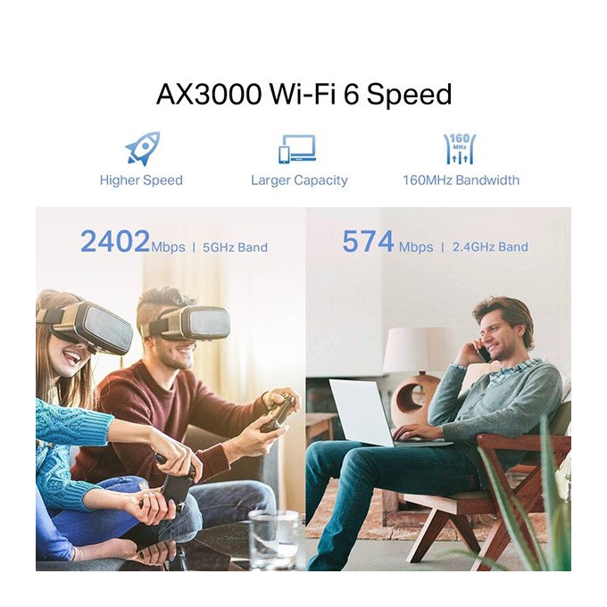TP-LINK AP/Extender/Repeater RE705X 2.4GHz i 5GHz, extender/ wzmacniacz, IPv6, 2402Mbps, stały anténa, 802.11ax, 