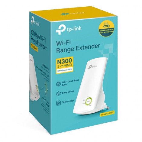 TP-LINK extender/ wzmacniacz TL-WA854RE 2.4GHz, 300Mbps, zintegrowana anténa, 802.11n, WPS, WMM TP-LINK extender/ wzmacniacz TL-WA854RE 2.4GHz, 300Mbps, zintegrowana anténa, 802.11n, WPS, WMM
