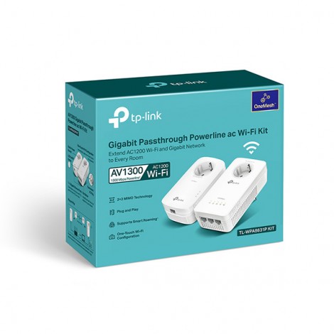 TP-LINK powerline (LAN przez 230V) TL-WPA8631P KIT 1300Mbps, gniazdka elektryczne, do 300m, szyfrowanie AES TP-LINK powerline (LAN przez 230V) TL-WPA8631P KIT 1300Mbps, gniazdka elektryczne, do 300m, szyfrowanie AES