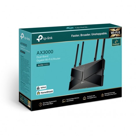TP-LINK router Archer AX53 2.4GHz i 5GHz, extender/ wzmacniacz, access point, IPv6, 2402Mbps, stały anténa, 802.11ax, TP-LINK router Archer AX53 2.4GHz i 5GHz, extender/ wzmacniacz, access point, IPv6, 2402Mbps, stały anténa, 802.11ax,