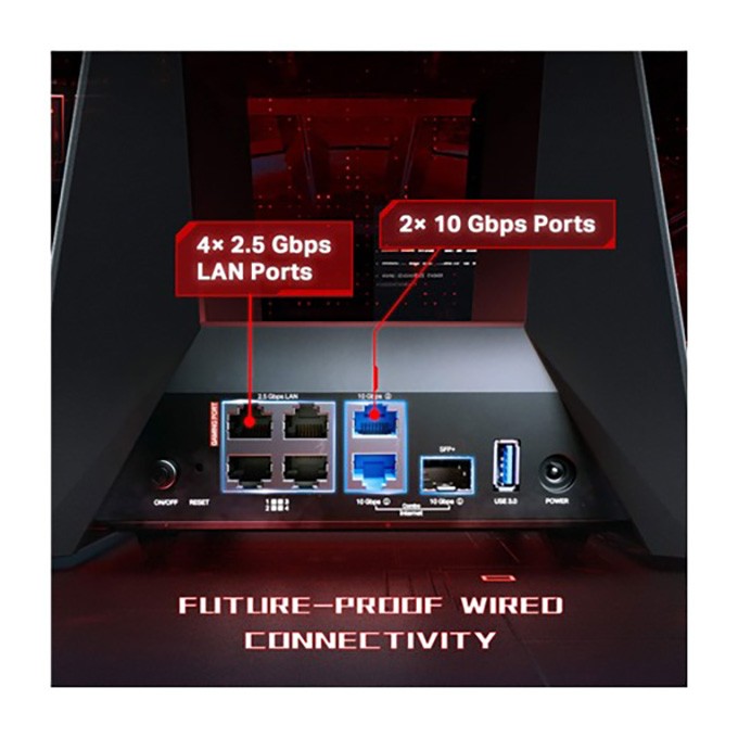 TP-LINK gamingowy router Wifi Archer GE800 2.4GHz i 5GHz, access point, IPv6, 11520Mbps, zewnętrzna anténa, 802.11be, 