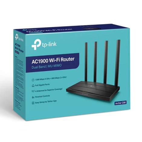 TP-LINK router Archer C80 2.4GHz i 5GHz, access point, IPv6, 1300Mbps, stały anténa, 802.11ac, kontrola rodzicielska, TP-LINK router Archer C80 2.4GHz i 5GHz, access point, IPv6, 1300Mbps, stały anténa, 802.11ac, kontrola rodzicielska,