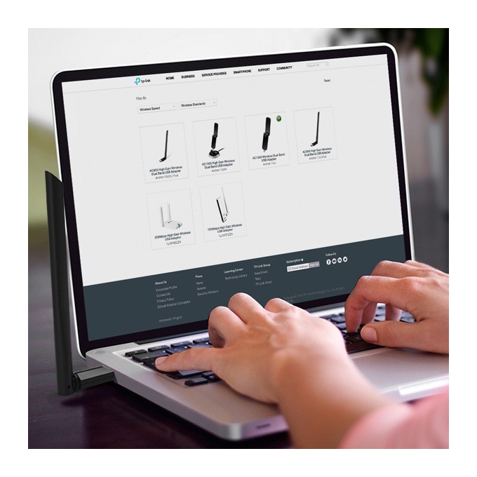 TP-LINK USB klient Archer T3U Plus 2.4GHz i 5GHz, IPv6, 867Mbps, stały anténa, 802.11ac, 5dBi antena