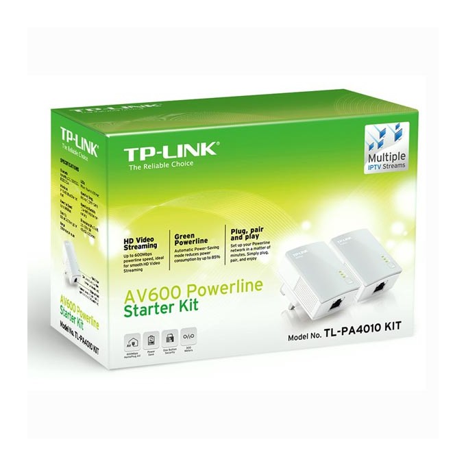 TP-LINK powerline (LAN przez 230v) TL-PA4010 KIT 500Mbps, Zasięg 300m, szyfrowanie AES