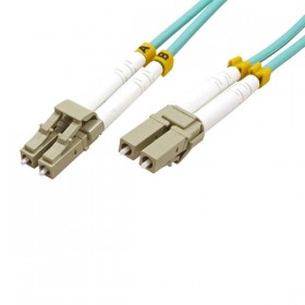 Optyczny Patch Cord Multi mod (50/125), LC-LC - 15m, niebiesko-zielony, economy