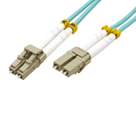 Optyczny Patch Cord Multi mod (50/125), LC-LC - 15m, niebiesko-zielony, economy Optyczny Patch Cord Multi mod (50/125), LC-LC - 15m, niebiesko-zielony, economy