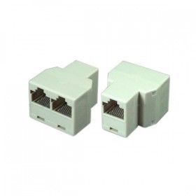 Rozgałęziacz RJ45, biała, końcówka żeńska
