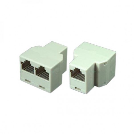 Rozgałęziacz RJ45, biała, końcówka żeńska