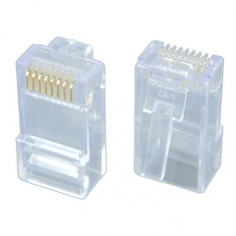 Konektor RJ45 Cat5e, drut, cana za 1 szt, 100-pack Konektor RJ45 Cat5e, drut, cana za 1 szt, 100-pack