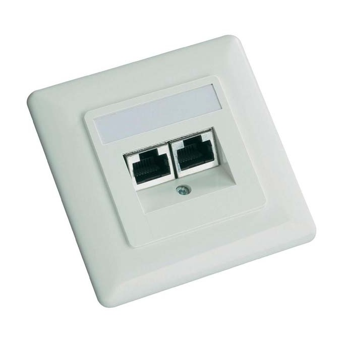 Gniazda ukryte, Cat.6, pod kątem 45 stopni, EOL