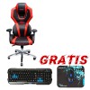 Dla gracza fotel E-blue AUROZA, czerwona, podświetlona, + zestaw gamingowy Polygon Dla gracza fotel E-blue AUROZA, czerwona, podświetlona, + zestaw gamingowy Polygon