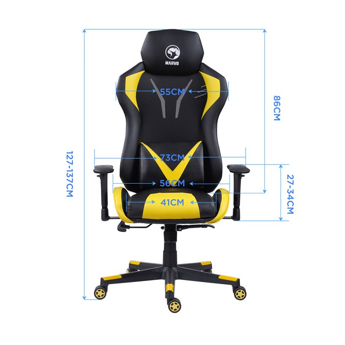 Dla gracza fotel Marvo CH-133, czarna, zagłówek i poduszka lędźwiowa