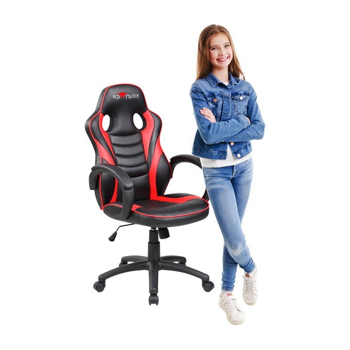 Fotel Red Fighter C6, czarno-czerwona