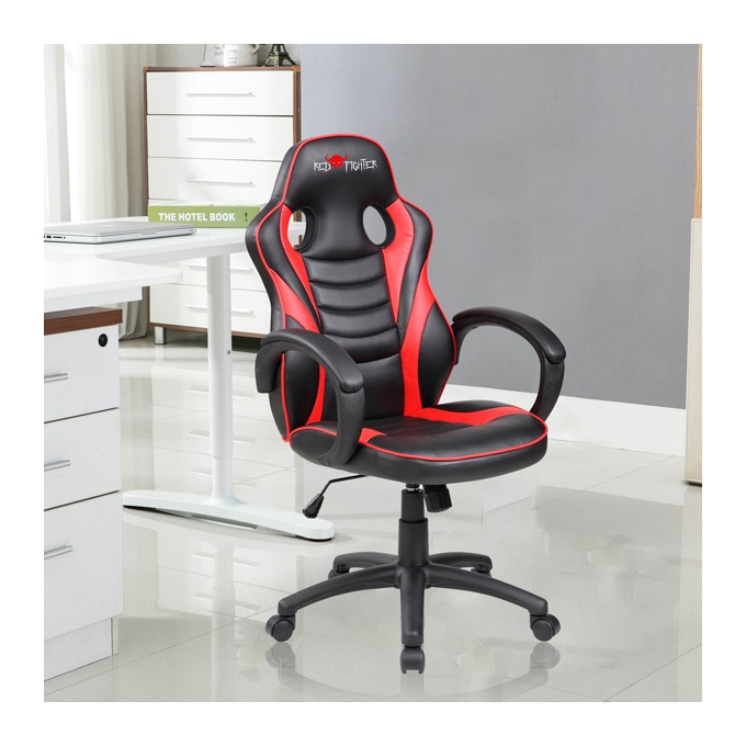 Fotel Red Fighter C6, czarno-czerwona