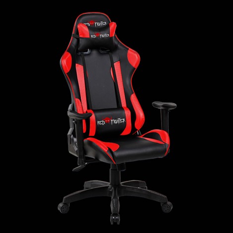 Dla gracza fotel Red Fighter C8, czarna, odczepiany zagłówek, podświetlenie RGB, EOL