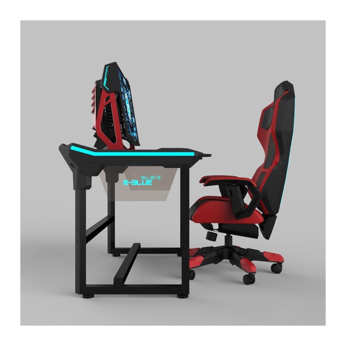 E-blue Biurko dla gracza EGT536BK, 136,5 x 80,3cm, 81 cm, podświetlenie, do okelejenie blatu biurka