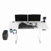 ULTRADESK Biurko dla gracza LEVEL V2 WHITE, 140x68cm, 72-117cm, elektycznie regulowany, z podkładką pod mysz XXL, 