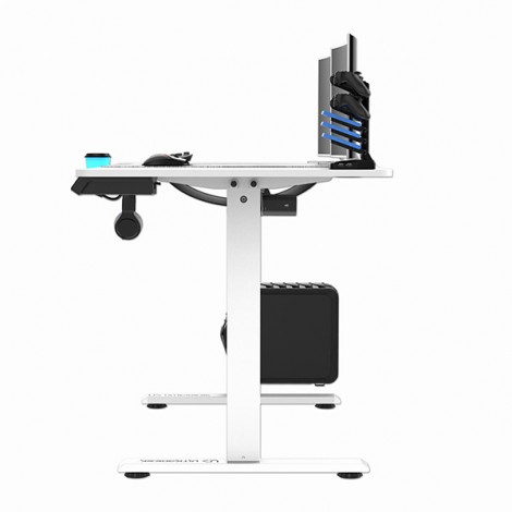 ULTRADESK Biurko dla gracza LEVEL V2 WHITE, 140x68cm, 72-117cm, elektycznie regulowany, z podkładką pod mysz XXL, 