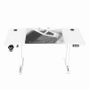 ULTRADESK Biurko dla gracza LEVEL V2 WHITE, 140x68cm, 72-117cm, elektycznie regulowany, z podkładką pod mysz XXL, 