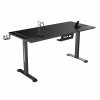ULTRADESK Biurko dla gracza MOMENTUM - Black, 152,5x70 cm, 75,5 cm, z podkładką pod mysz XXL, uchwyt do słuchawek, na 