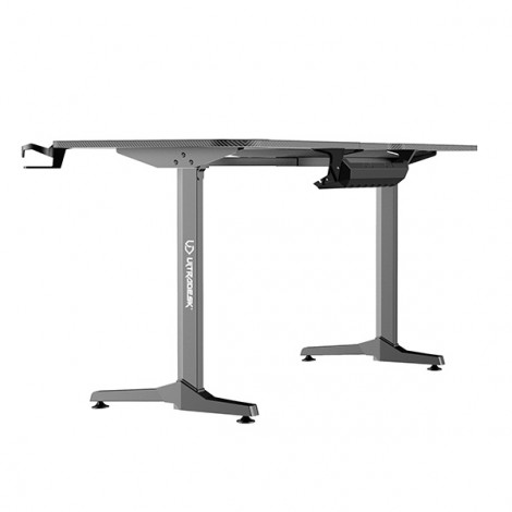 ULTRADESK Biurko dla gracza FRAG XXL GOLD, 160 x 75 cm, 75 cm, uchwyty na słuchawki i napoje, z podkładką XXL na 
