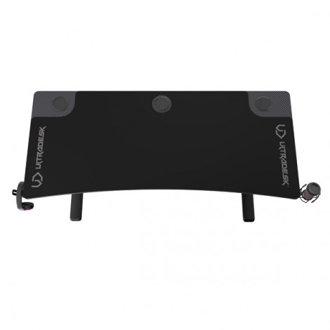 ULTRADESK Biurko dla gracza Ultradesk CRUISER BLACK, 160x70 cm, 66-82 cm, uchwyt na słuchawki, 3 otwory na kable, 