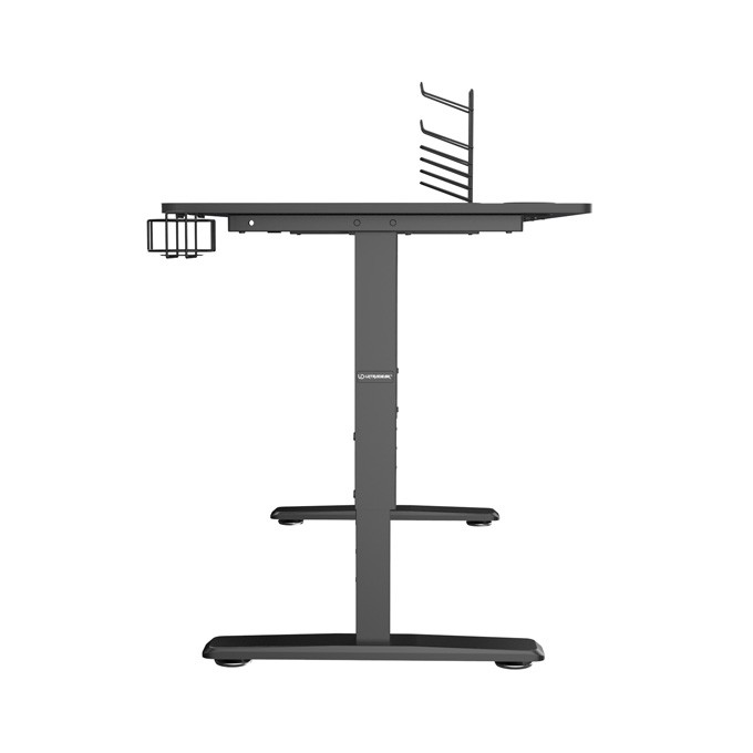 ULTRADESK Biurko dla gracza Ultradesk CRUISER BLACK, 160x70 cm, 66-82 cm, uchwyt na słuchawki, 3 otwory na kable, 