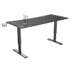 ULTRADESK Biurko dla gracza Ultradesk CRUISER BLACK, 160x70 cm, 66-82 cm, uchwyt na słuchawki, 3 otwory na kable, 