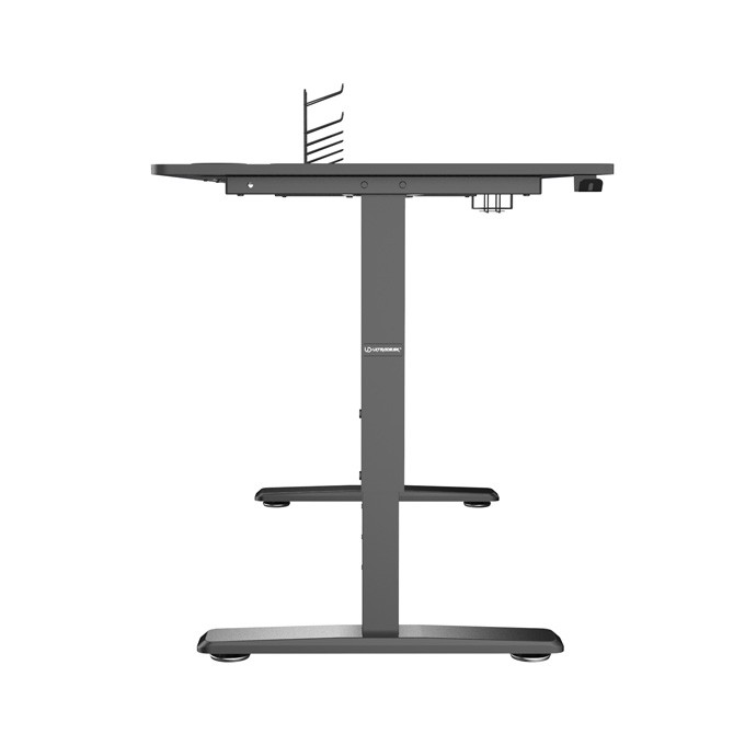 ULTRADESK Biurko dla gracza Ultradesk CRUISER BLACK, 160x70 cm, 66-82 cm, uchwyt na słuchawki, 3 otwory na kable, 