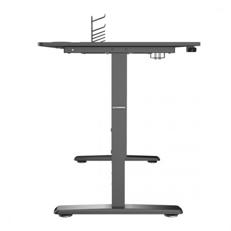 ULTRADESK Biurko dla gracza Ultradesk CRUISER BLACK, 160x70 cm, 66-82 cm, uchwyt na słuchawki, 3 otwory na kable, 