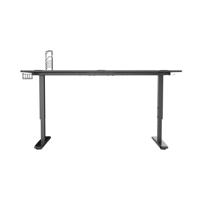 ULTRADESK Biurko dla gracza Ultradesk CRUISER BLACK, 160x70 cm, 66-82 cm, uchwyt na słuchawki, 3 otwory na kable, 
