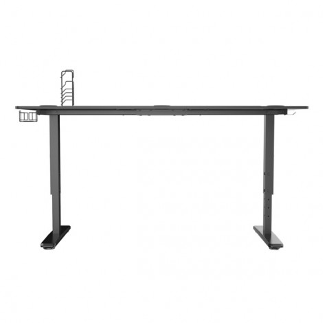 ULTRADESK Biurko dla gracza Ultradesk CRUISER BLACK, 160x70 cm, 66-82 cm, uchwyt na słuchawki, 3 otwory na kable, 