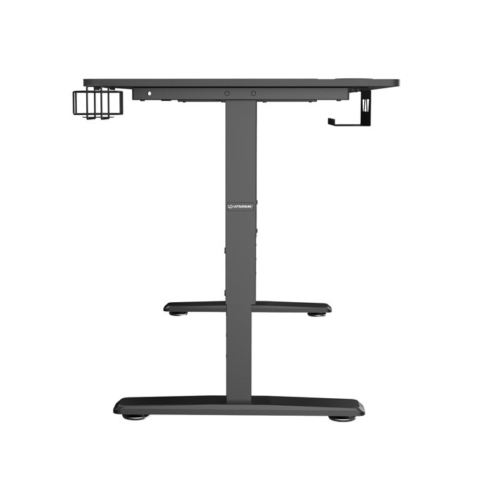 ULTRADESK Biurko dla gracza Ultradesk CRUISER BLACK, 160x70 cm, 66-82 cm, uchwyt na słuchawki, 3 otwory na kable, 