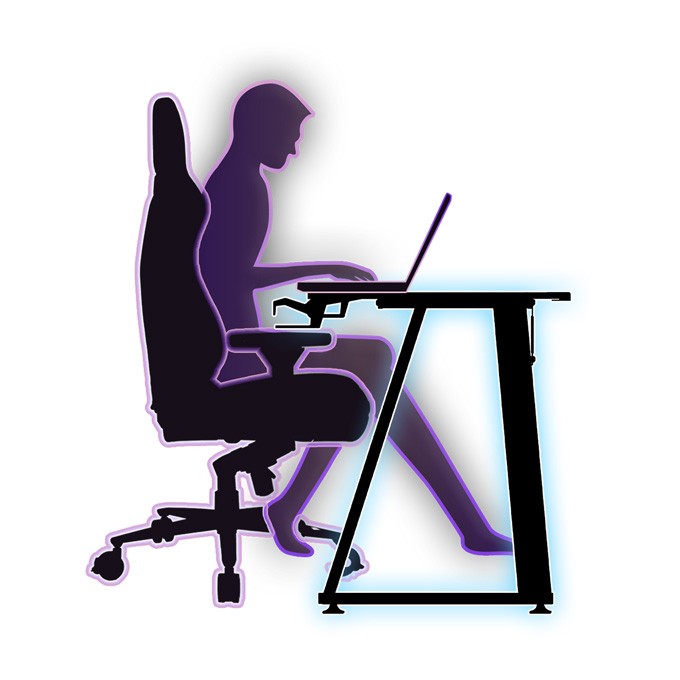 ULTRADESK Biurko dla gracza ENTER V2, 100x60 cm, 75cm, z uchwytem na słuchawki, kompaktowy rozmiar