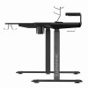 ULTRADESK Biurko dla gracza WINGER - czarny, 111x155x60 cm, 75-122 cm, elektycznie regulowany, podświetlenie RGB, 