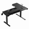ULTRADESK Biurko dla gracza WINGER - czarny, 111x155x60 cm, 75-122 cm, elektycznie regulowany, podświetlenie RGB, 