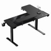 ULTRADESK Biurko dla gracza WINGER - czarny, 111x155x60 cm, 75-122 cm, elektycznie regulowany, podświetlenie RGB, 
