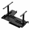 ULTRADESK Biurko dla gracza WINGER - czarny, 111x155x60 cm, 75-122 cm, elektycznie regulowany, podświetlenie RGB, 
